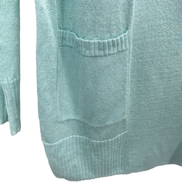 Talbots Womens Blue Linen Blend Long Sleeve Lightweight Cardigan Sweater Size SP - Picture 3 of 8